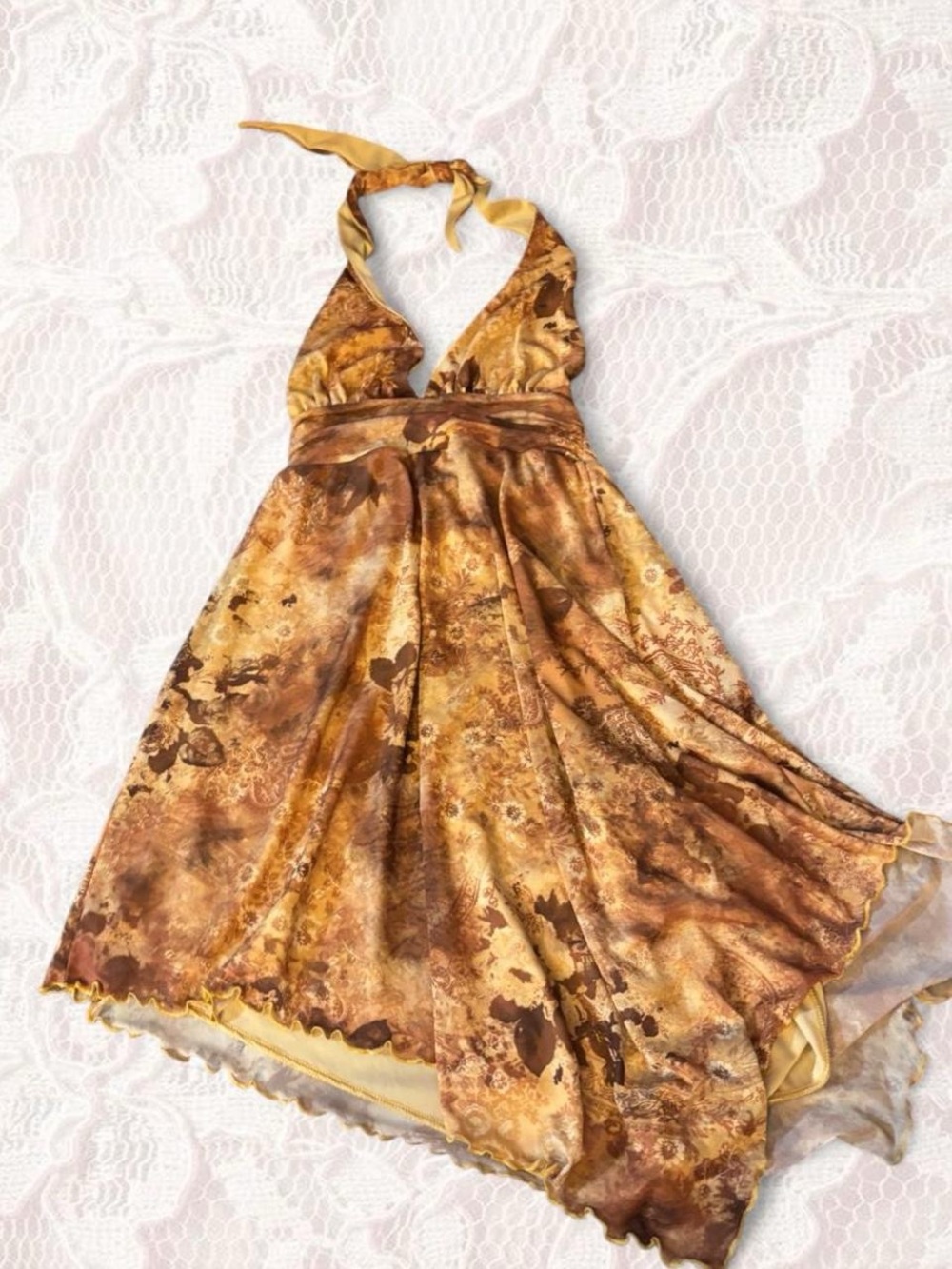 Urban Outfitters Golden Brown Halter Dress